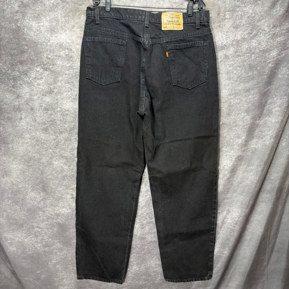Vintage 90s Levis 550 Black Relaxed Fit Jeans Mens 38x32 Orange Tab Made in USA - Picture 3 of 16